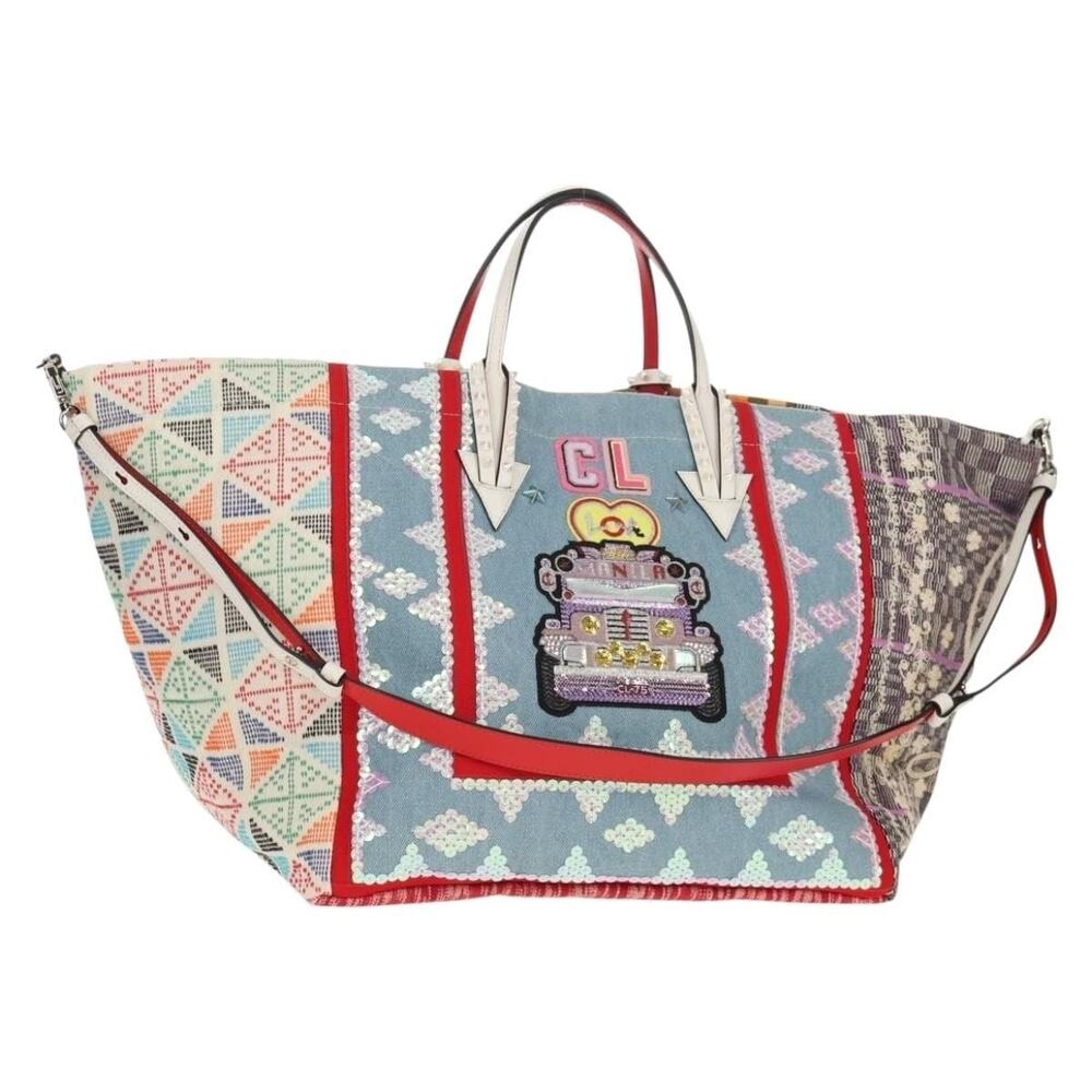Christian Louboutin Canvas Tote Bag Blue